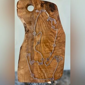 Kendra Scott Rhodium/ Silver Rue Long Necklace. Worn Once.